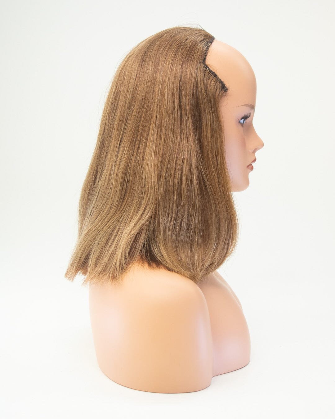 Blonde Streak Brown 35cm Human Hair Wig