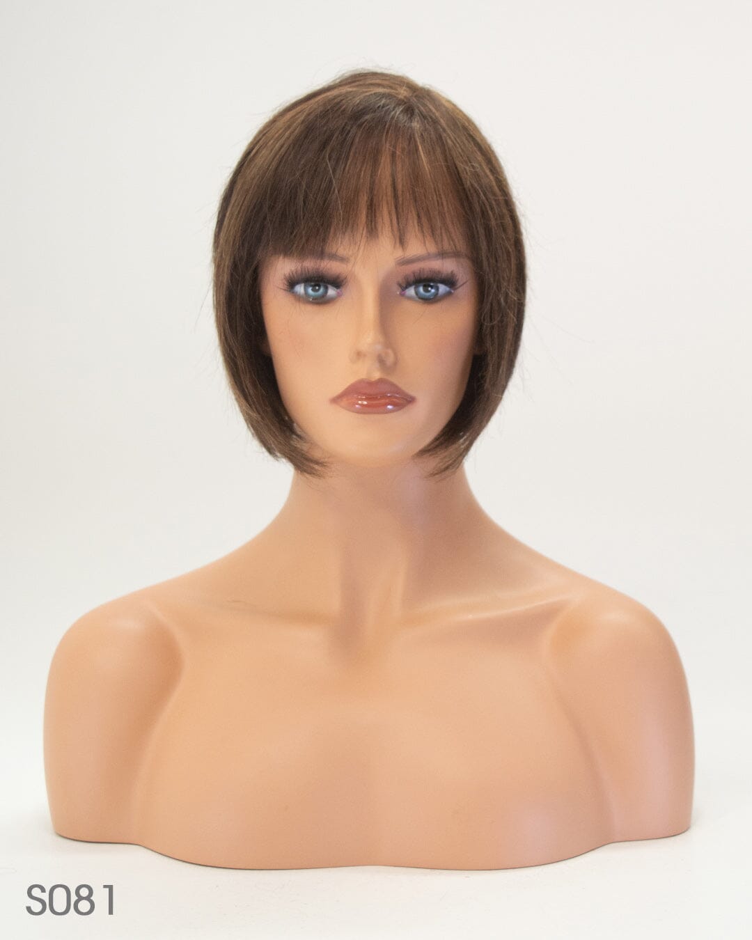Dark Brown With Highlights 25cm Lace Front Synthetic Hair Wig