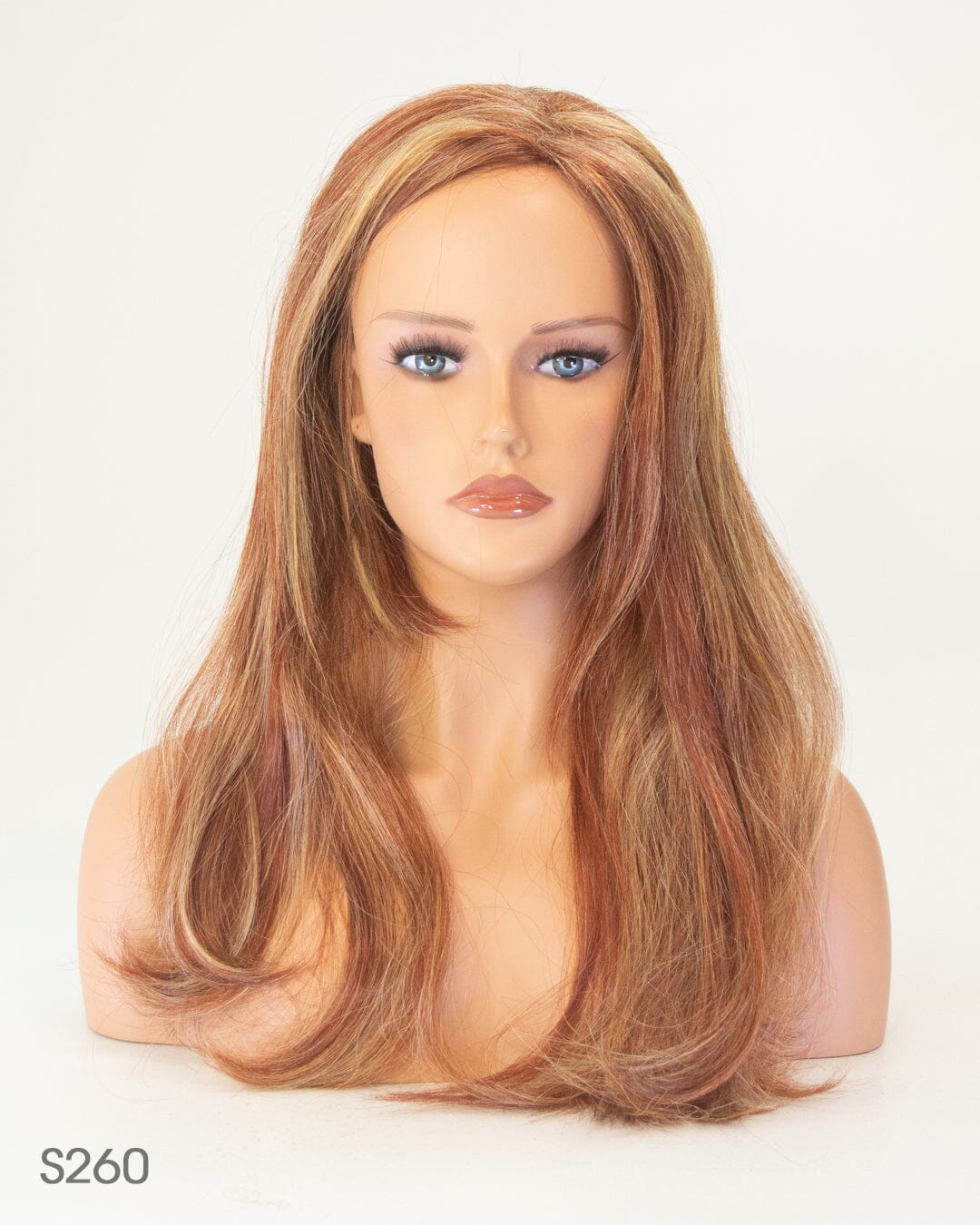 Red Blonde Streaked 60cm Synthetic Hair Wig